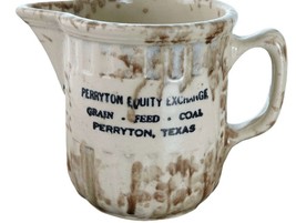 c1940 Spongeware Advertising Pitcher Perryton Texas Equity Exchange Grai... - $247.50