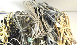 20 standard house hold tele phone cords (5ft+ea.) cables bunch box full wires - £7.87 GBP