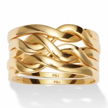 PalmBeach Jewelry 14k Yellow Gold-plated 5 Piece Puzzle Ring - £55.74 GBP