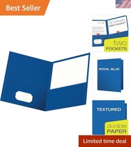 Recyclable Royal Blue Two-Pocket Folders - 50 Sheets per Pocket, 25 Coun... - $25.99