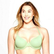 Auden Ladies Lightly Lined Cotton Demi T-Shirt Bra - Kiwi Green Size 32DD - £14.87 GBP