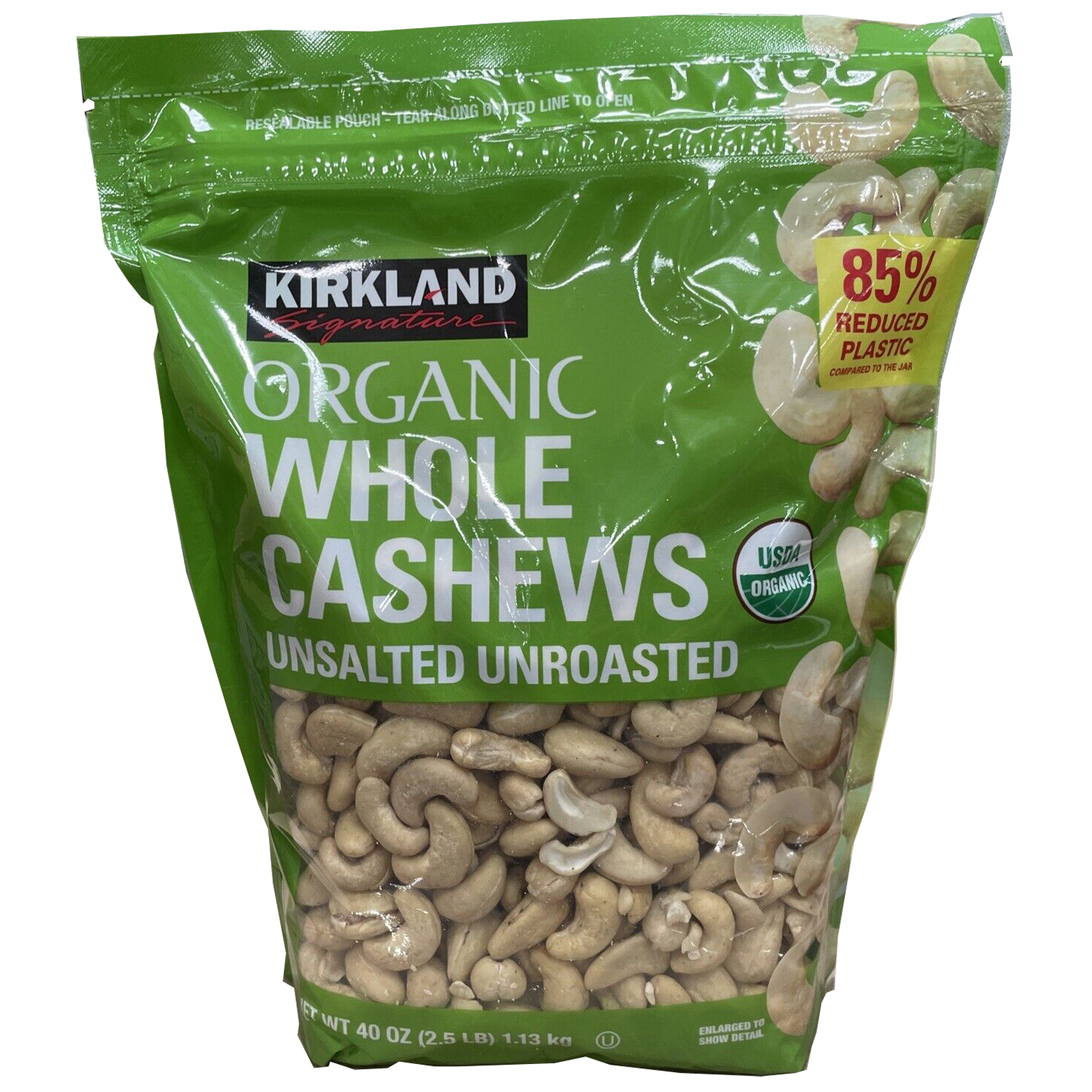 Primary image for Kirkland Signature Organic Whole  Cashews Unsalted Unroasted 40oz