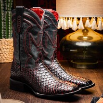 MISSOURI Genuine Snake Skin Cowboy Boot from the Western Collection BlackCherry image 7
