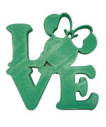 LOVE Word Quote With Minnie Mouse Face Head Green Home Decor Made in USA... - £6.38 GBP
