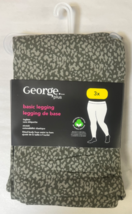 George Plus Women&#39;s Basic Leggings  Printed Green Size 3X - $7.99