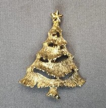 Vintage Gerry&#39;s Gold-tone Tiered Christmas Tree Brooch Holiday Pin 2.25&quot; Signed - $11.88