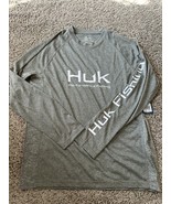 HUK Men&#39;s Pursuit Long Sleeve T-Shirt Moss Heather Size Small Performanc... - $19.99