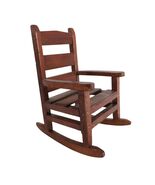 Vintage Handmade Wooden Doll Rocking Chair Slat Wood 5&quot; Tall 3.5&quot; Wide R... - $367.31 MXN