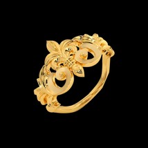 22k Gold Ring fleur de lis, Handmade ring Jewelry, designer Special Style ring,  - £714.17 GBP