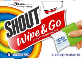 Shout Wipe &amp; Go Instant Stain Remover Wipes, 12 Count - $7.35