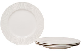 White Four Piece Weave Stoneware Service For Four Dinner Plate Set - $111.49