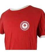 2004 Canadian Olympic Team T-Shirt Roots Official Outfitter Red Maple Leaf  - £6.28 GBP