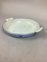 Vintage Cast Iron/Enamel Blue Tulip Double Handled Baking Dish #25 - Hol... - $14.85
