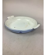 Vintage Cast Iron/Enamel Blue Tulip Double Handled Baking Dish #25 - Hol... - $14.85