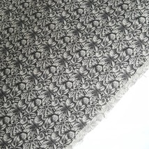 Khaki Floral Leaf Pattern Lightweight Quilting Fabric 44&quot; x 104&quot; - 2.89 yds FLAW - £7.66 GBP