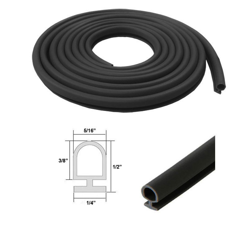 Gordon Glass® Automotive Black Bulb Type Gasket, 5/16&quot; Width, 1/4&quot; Backing  - $42.64