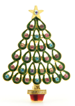 Avocado Tree Brooch XMas Vintage look Gold plated broach Celebrity Queen pin i19 - £13.25 GBP