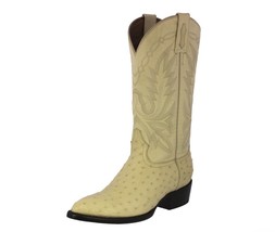 Mens Cowboy Boots Rodeo Dress Off White Ostrich Skin Botas Hombre 6, 6.5... - $279.99