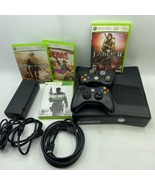 Xbox 360 S Slim Console Black w/ 2 Controllers 2 Games Kinect Sensor 1439  - £85.14 GBP