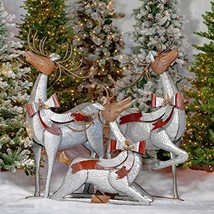 Zaer Ltd. Set of 3, Large Galvanized Reindeer Commercial Christmas Decorations w - £2,197.86 GBP