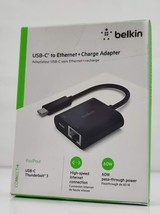 USB-C to Ethernet 1000Mbits and USB-C Adapter Charging 60W Belkin Black - $44.55