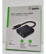 USB-C to Ethernet 1000Mbits and USB-C Adapter Charging 60W Belkin Black - $60.93 CAD