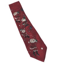 HO HO HO Santa Claus Golfing Christmas Funny Novelty 100% Silk Necktie - £18.05 GBP