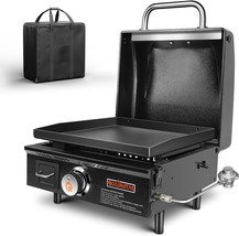 Qulimetal Table Top Grill Portable Griddle With Hood Non-Stick Flat Top Grill - £139.13 GBP