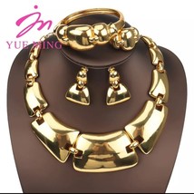 Conjunto de joyería chapada en oro de 18K para mujer, collar ajustable, ... - £24.54 GBP