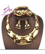 Conjunto de joyería chapada en oro de 18K para mujer, collar ajustable, ... - £24.17 GBP