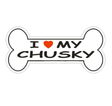 7&quot; love my chusky dog bone bumper sticker decal usa made - $29.99