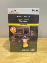 Airblown Raccoon Witch Hat Halloween Inflatable Decoration Candy Corn - $924.57 MXN