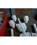 Old UNFINISHED Halloween SKELETON Ceramic MOLD Parts Head Body UNUSED yo... - $28.04
