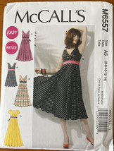 McCalls 6557 Dress Empire Waist Full Skirt Wrap Bodice Uncut Pattern Siz... - $9.41