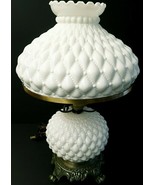 Vintage White Diamond Quilt Electric Parlor Lamp Romantic Regency 18.25&quot; - $339.57 CAD