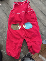 BABY BODEN Red Corduroy Hedgehog Pocket Overalls Size 12-18 months - $45.00