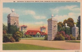 Entrance Swope Park Shelter House Kansas City Missouri MO Postcard D06 - $2.99