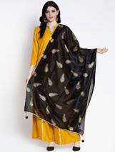 Designer Ethnic Black &amp; Gold Scarf Chunni Printed Partywear Dupatta Stole Shwal - £11.28 GBP