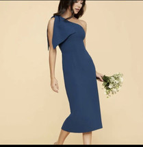 New DRESS THE POPULATION Tiffany One-Shoulder Midi Dress Peacock Blue Sz... - £61.50 GBP