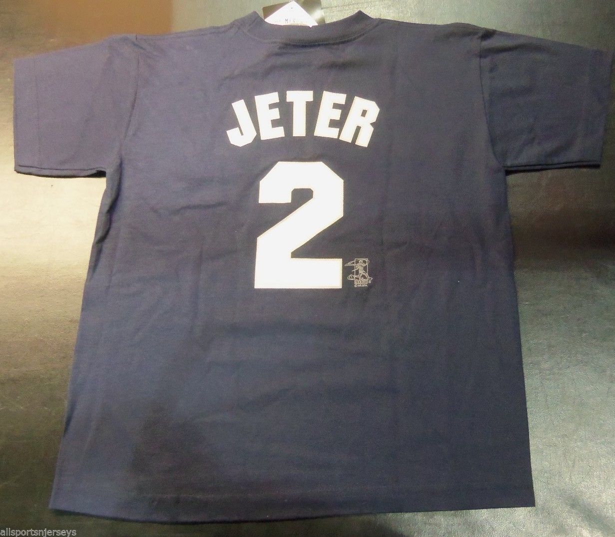 MLB New York Yankees Derek Jeter T Shirt Blue Size Youth X-Large by Majestic - £19.62 GBP