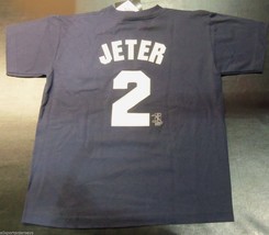 MLB New York Yankees Derek Jeter T Shirt Blue Size Youth X-Large by Maje... - $24.95