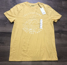 Yellowstone “Hike The Trails” Size M Yellow T-Shirt Mens New W/Tags-Goodfellow - £5.34 GBP