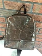 Vintage Leather Backpack Convertible Knapsack Sling Ruck Sack Zip Rucksack Aldo - $22.80