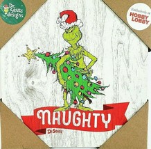 Mr Grinch Dr Seuss Holiday Wall Desk Art 8&quot; x 8&quot; Wood NWT - £19.37 GBP