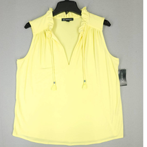 INC International Concepts Shirt Women&#39;s 0X Yellow Sleeveless Lightweigh... - £18.13 GBP
