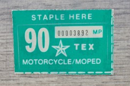 1990 TEXAS MOTORCYCLE LICENSE PLATE RENEWAL STICKER - £3.74 GBP