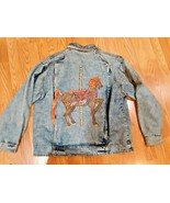 Vintage Sergio Valente blue jean jacket size L with Carousel horse - £30.33 GBP