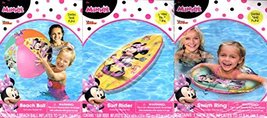 What Kids Want Disney Minnie - 17.5&quot; Swim Ring &amp; Surf Rider &amp; Beach Ball - Inclu - £17.43 GBP