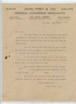 John Frey &amp; Co Commission Merchant Letter Eggs Calves St Louis Missouri ... - $11.88