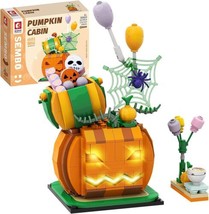 Halloween Pumpkin Building Toys Blocks with LED Light Decor Set Kids Gift Box - £13.44 GBP